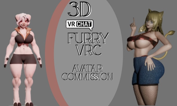 create custom vrc avatar furry protogen nsfw avatar vrchat for vr chat game