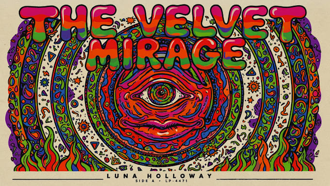 draw psychedelic illustration, poster design and album cover
