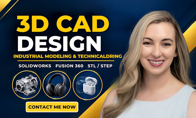 do 3d cad design, industrial product design, technical drawing in solidworks