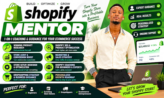 be your shopify mentor, tutor, consultant and dropshiping coach