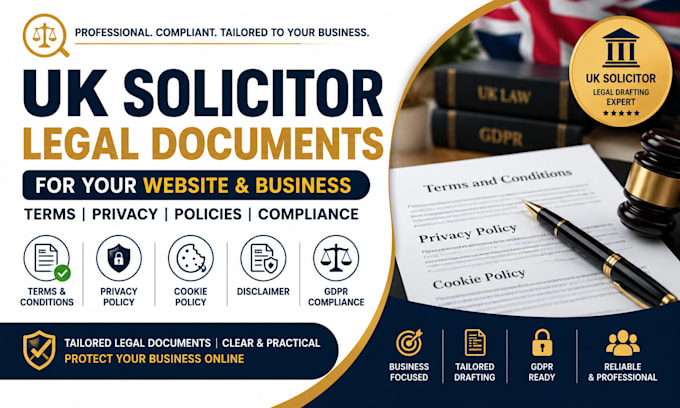 be UK solicitor to draft website documents, terms and condition, privacy policy