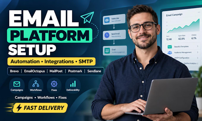 set up brevo emailoctopus mailpoet postmark and sendlane email automation