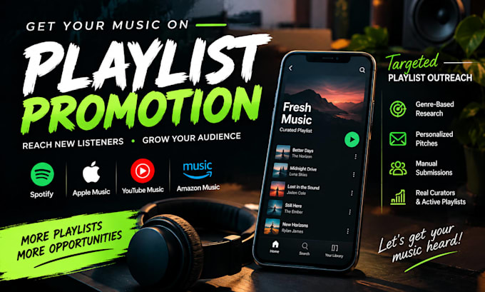 do organic music promotion and playlist placement campaign