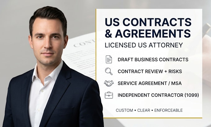 draft a custom US service agreement or master services agreement msa