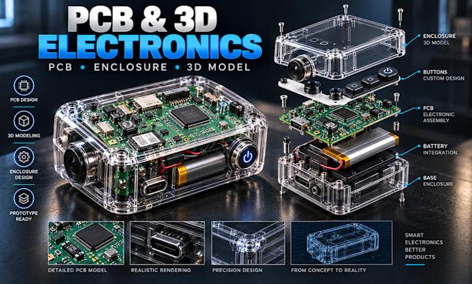 create pcb design and 3d electronic product models