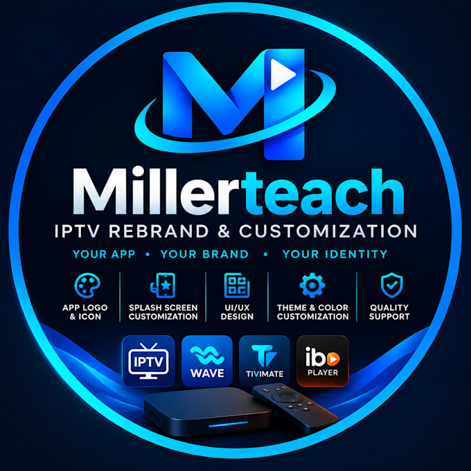 do rebrand for android iptv app, wave, tivimate, ibo player