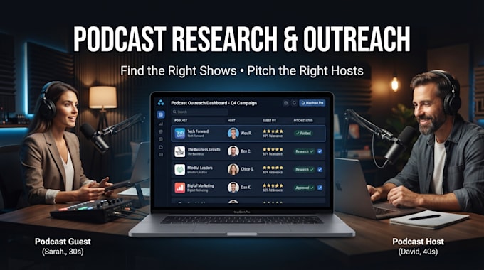 do podcast research and personalized guest outreach