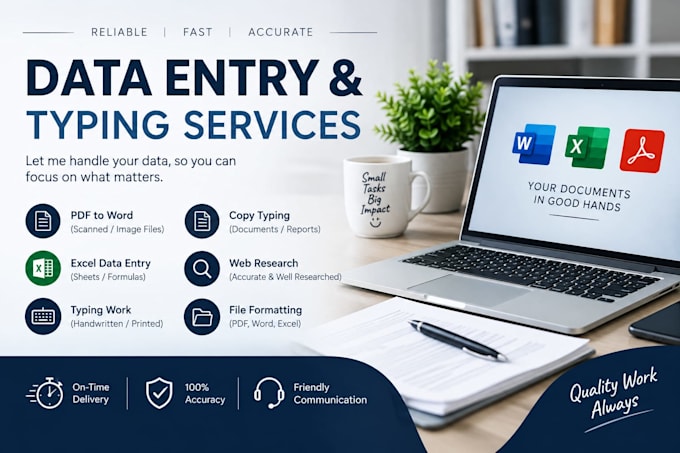 do fast and accurate data entry and typing work