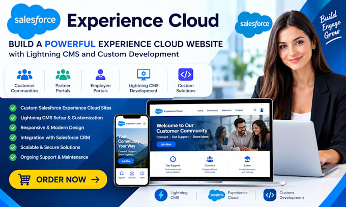 build salesforce cloud website with lightning cms and custom development