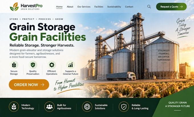 design wix grain elevator website grain storage grain handling facility website