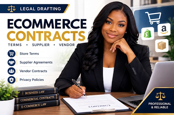 draft ecommerce contracts, terms and supplier agreements as an attorney