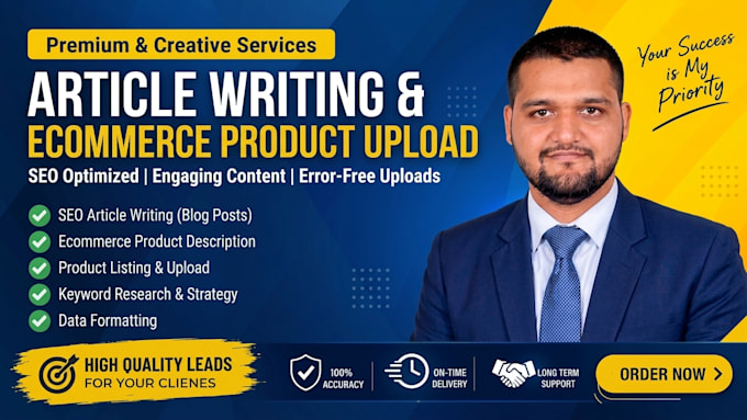 write SEO articles and upload ecommerce products