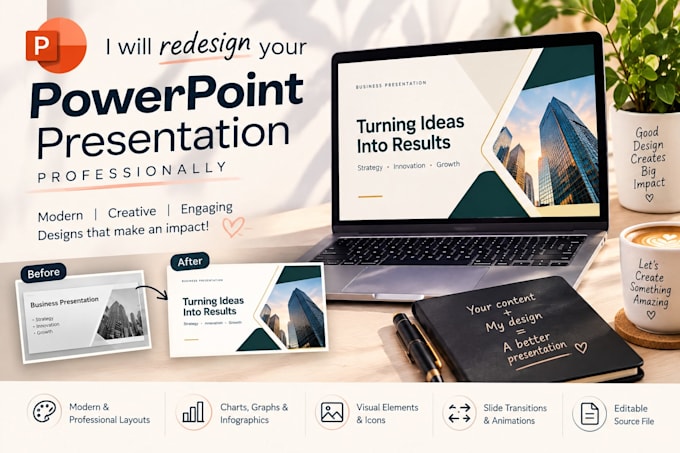 redesign powerpoint slides into a modern presentation