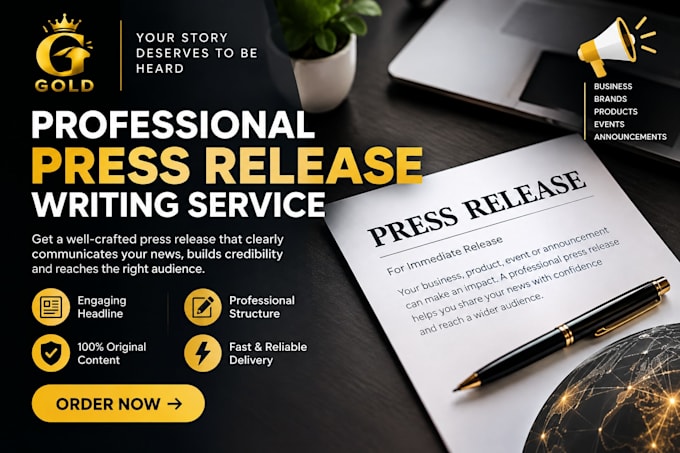 write a professional press release for your business, brand or event