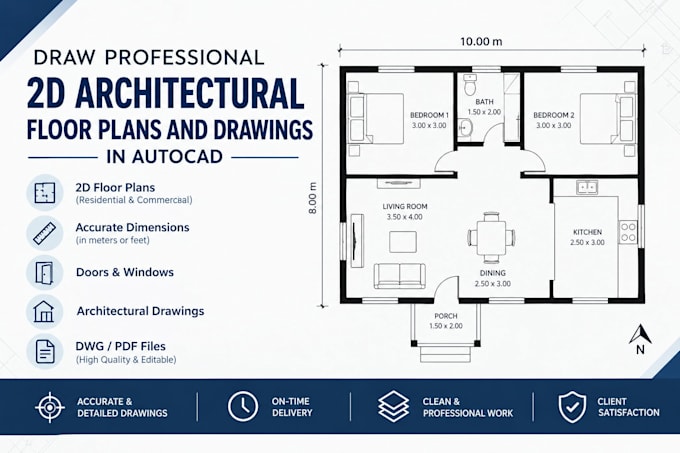 draw professional 2d architectural floor plans