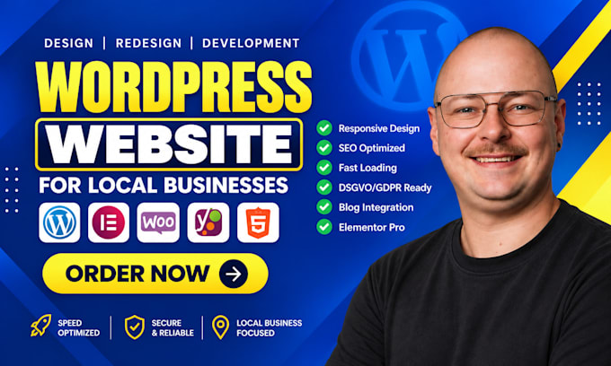 build a clean responsive wordpress business website with blog for local business
