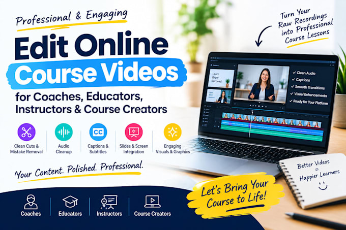 edit online course videos for coaches, educators, instructors and course creator
