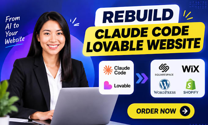 rebuild claude code lovable website to squarespace wix wordpress shopify