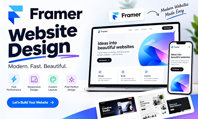 design responsive framer website design developer redesign landing page expert