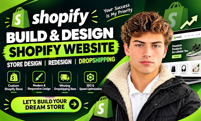 build shopify website, shopify store design redesign, shopify dropshipping store