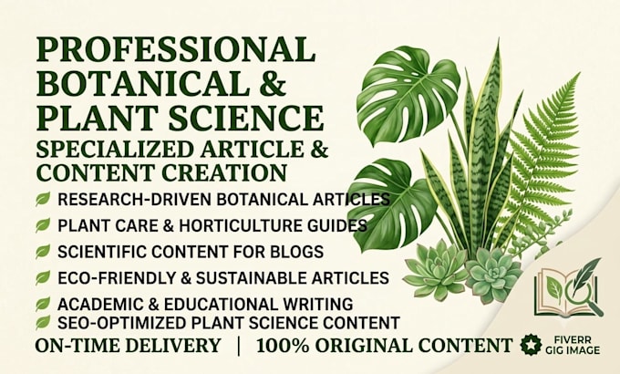 write botany biology and plant science articles