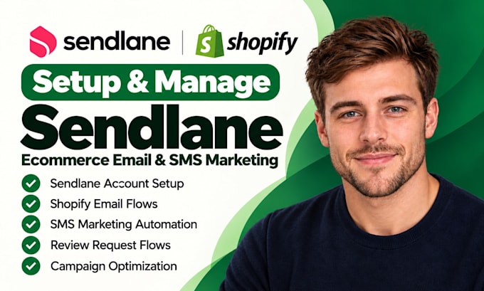 setup sendlane ecommerce email SMS sendlane shopify email flows review request