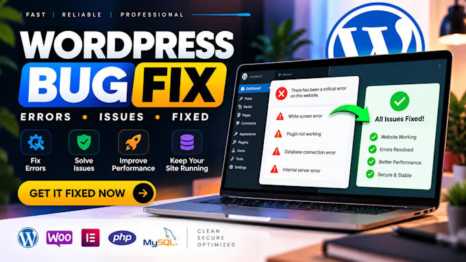 fix wordpress errors, bugs and website issues
