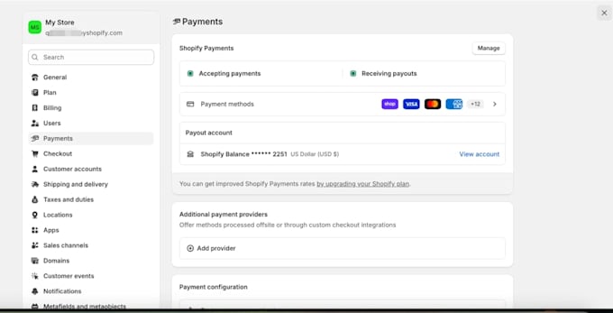 make shopify store for you with shopify balance setup