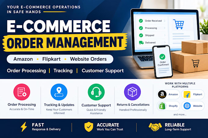 manage your ecommerce orders on amazon, flipkart and shopify