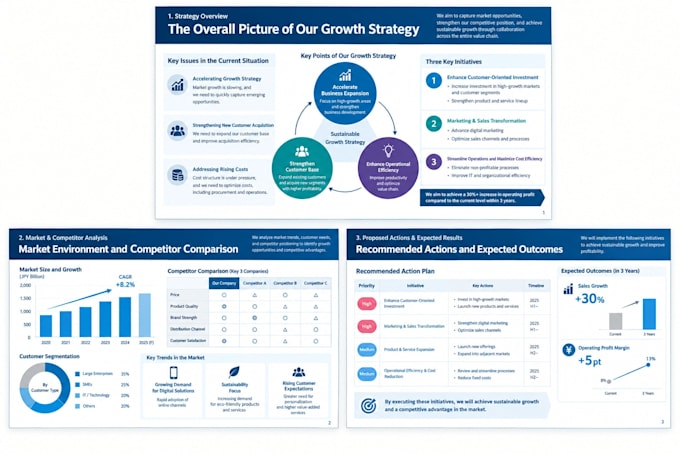 business research analysis and presentation development
