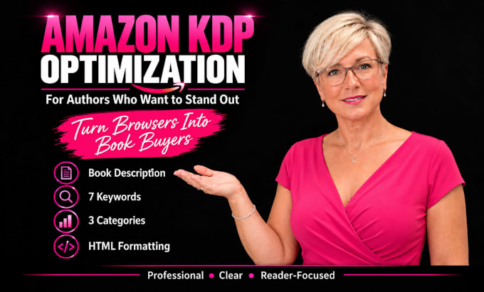 write KDP book descriptions, blurbs, and prepare amazon listing optimization