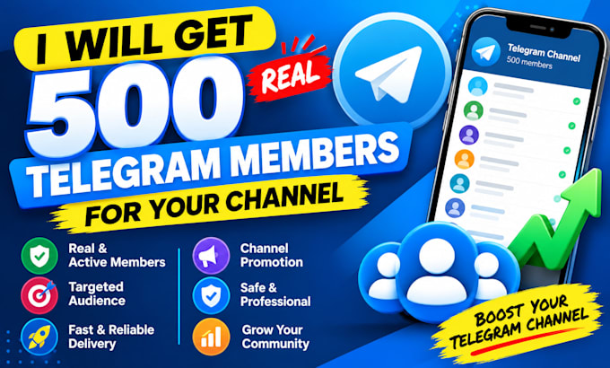 get 500 real telegram members for your channel