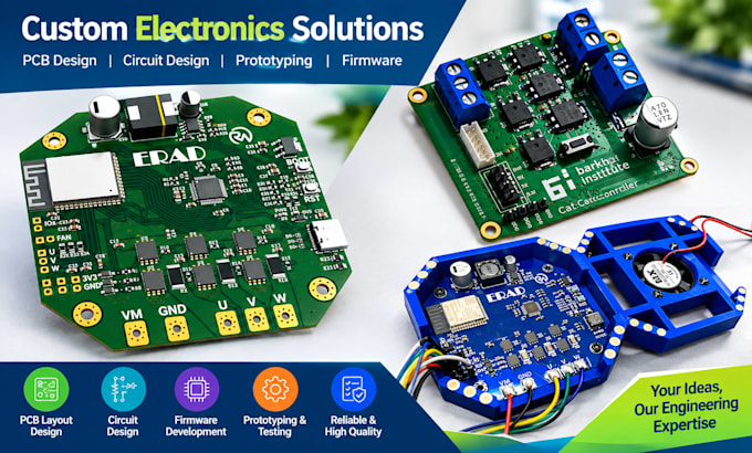 do hardware prototyping,48v bldc motor controller arduino, esp32, stm32 project