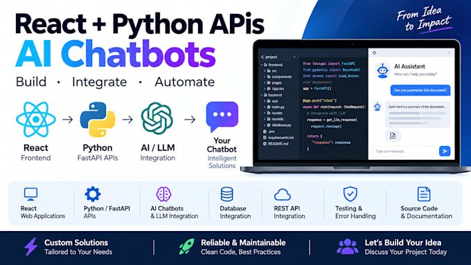 build react apps with python API and ai chatbots