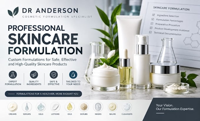develop professional cosmetic and skincare product formulation