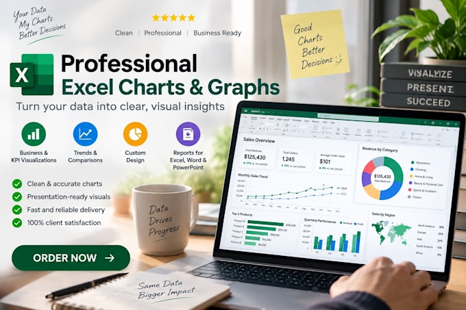 create professional excel charts, graphs and visual reports