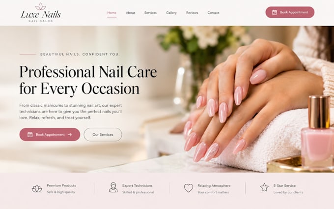 design redesign squarespace nail salon website nail tech website manicure site