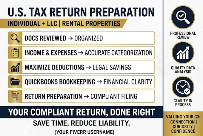 prepare US tax returns for individuals and llcs