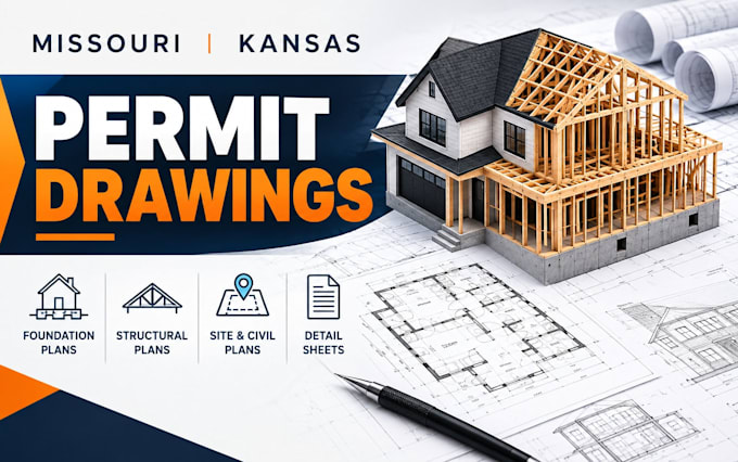 prepare missouri and kansas civil structural permit drawing