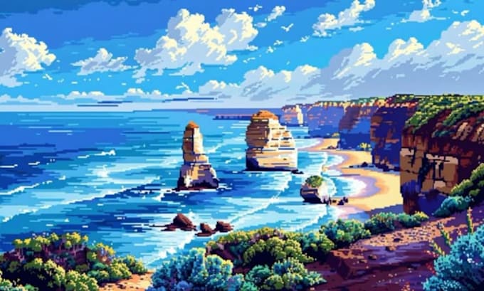 create pixel art backgrounds, scenes, landscapes and game environments