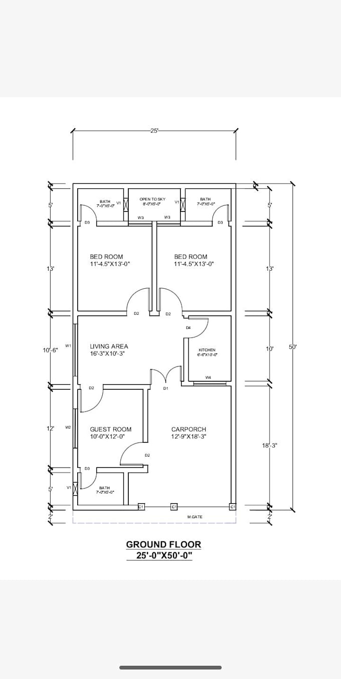 draw your 2d house plan in autocad