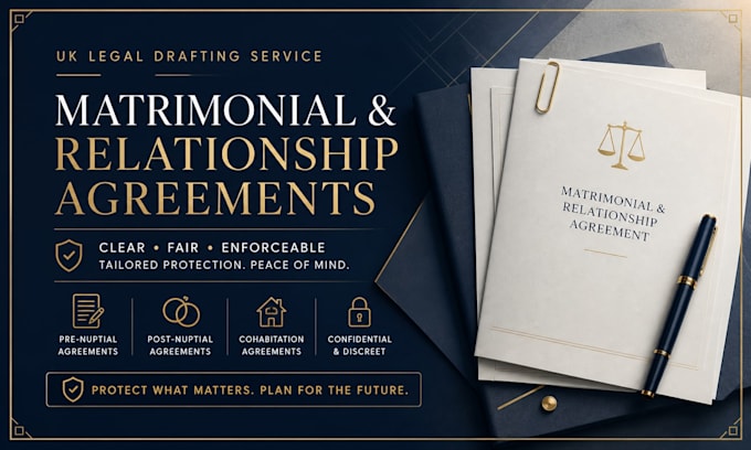 draft a comprehensive UK matrimonial agreement