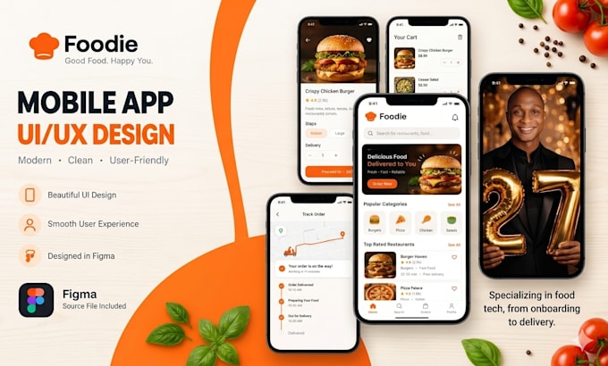 design modern mobile app UI UX in figma