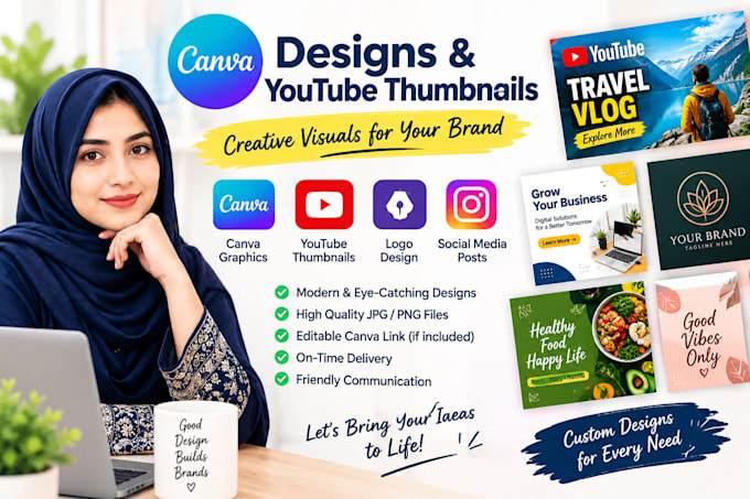 design canva graphics and youtube thumbnails