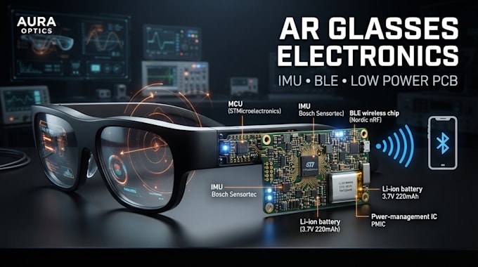 develop ar glasses electronics with imu, ble and low power pcb