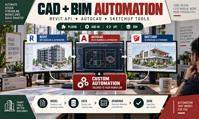 develop custom revit API plugin autocad addin sketchup tools and bim automation