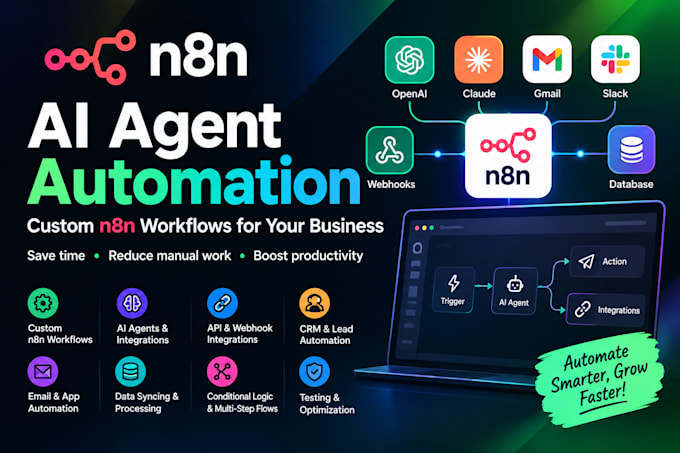 build n8n ai agent automation workflows and custom ai agents