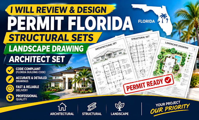 review and design permit florida structural sets landscape drawing architect set