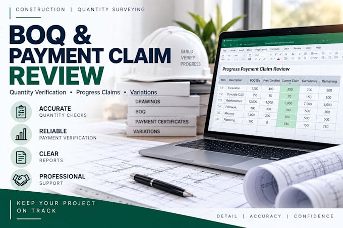 verify construction boq quantities and progress payment claims