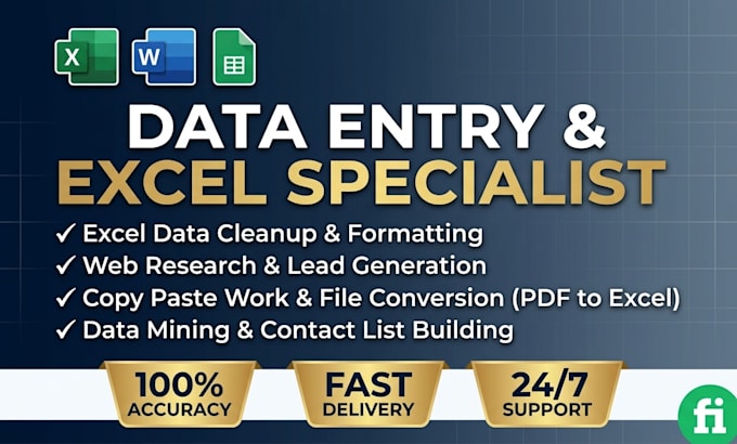 do professional data entry, excel data cleanup, and web research